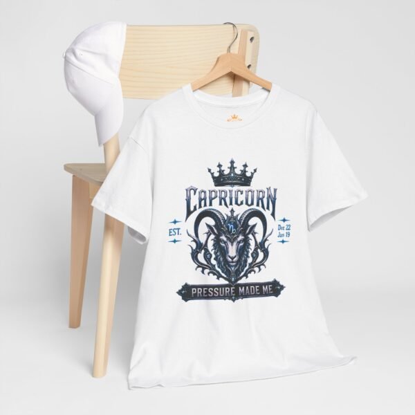 7388198493719273479_2048.jpeg Capricorn “Pressure Made Me” Gothic Zodiac Crest T-Shirt