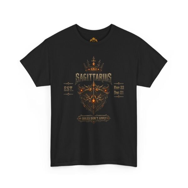 Sagittarius “Rules Don't Apply” Gothic Zodiac Crest T-Shirt