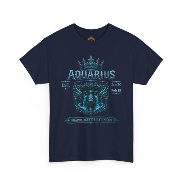 Aquarius “Unapologetically Unique” Gothic Zodiac Crest T-Shirt