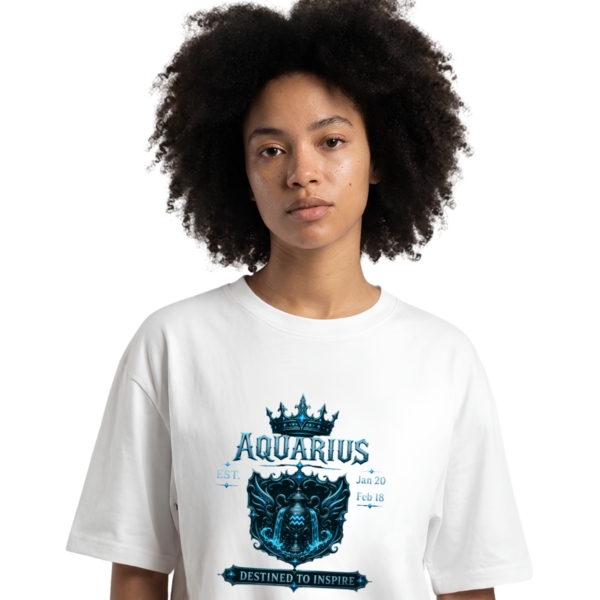 Aquarius “Unapologetically Unique” Gothic Zodiac Crest T-Shirt