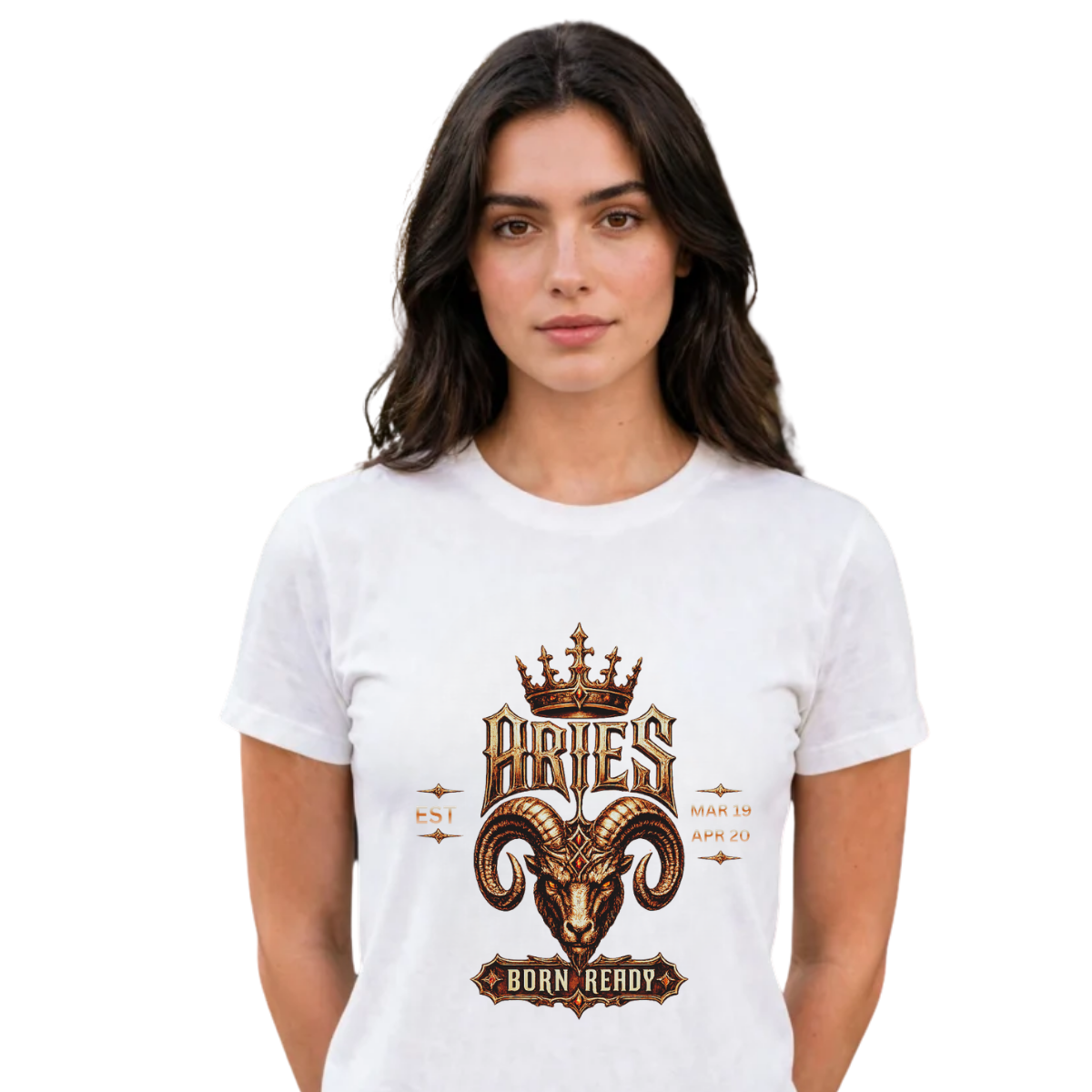Aries “Born Ready” Gothic Zodiac Crest T-Shirt