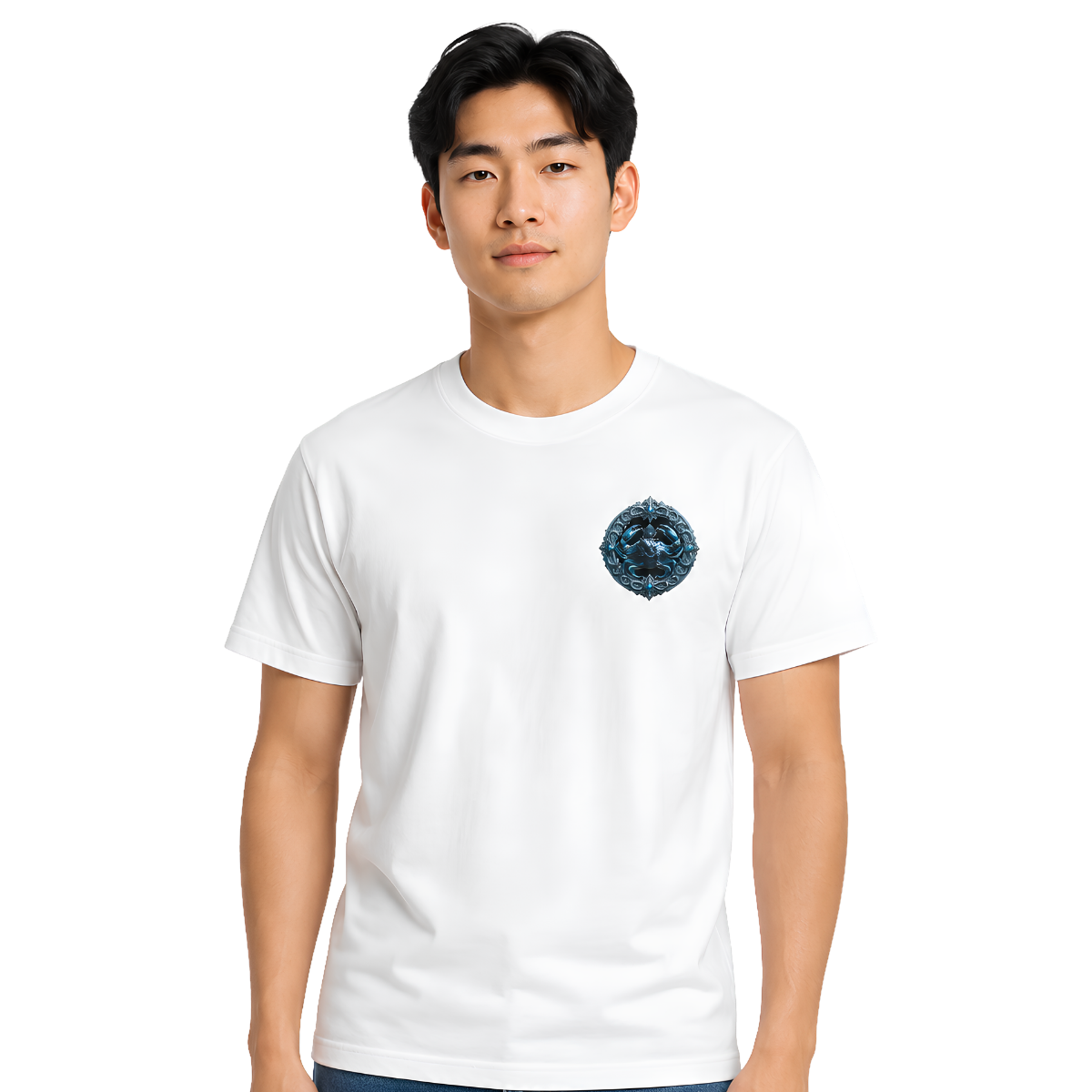 Cancer Soft Not Weak Zodiac T-Shirt | Essentia Collective Cancer zodiac T-shirt with premium embroidered Crab front crest