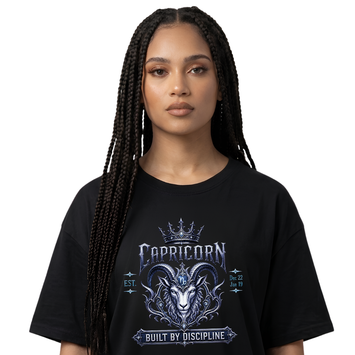 Capricorn “Pressure Made Me” Gothic Zodiac Crest T-Shirt