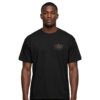 Capricorn zodiac T-shirt with embroidered Essentia crown chest crest