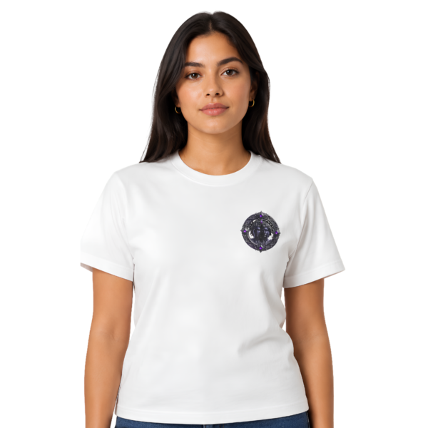 Gemini zodiac T-shirt with premium embroidered Gemini front crest