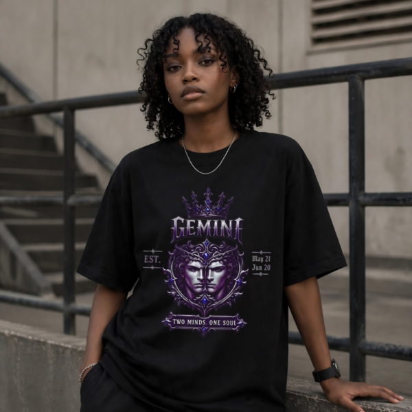 Gemini “Two Minds, One Soul” Gothic Zodiac T-Shirt