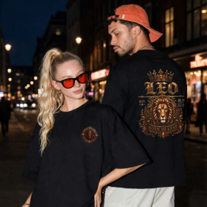 Leo Born to Lead embroidered crest gothic streetwear T-shirt