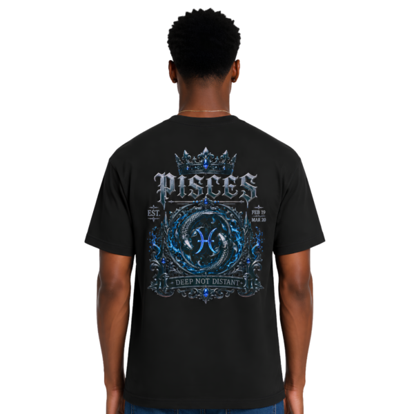 Pisces Deep Not Distant gothic Fish zodiac T-shirt back graphic