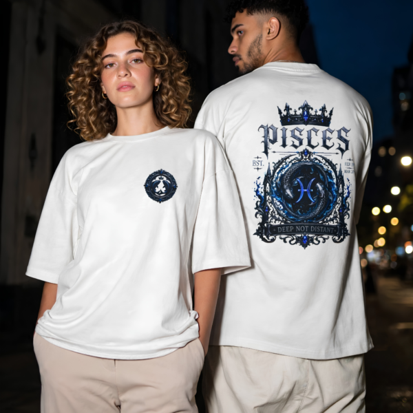 Pisces Deep Not Distant embroidered crest gothic streetwear T-shirt