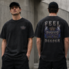 Pisces Feel Deeper embroidered crown gothic streetwear T-shirt