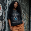 Pisces Feel Everything model mock (1) Pisces “Intuition Never Lies” Gothic Zodiac Crest T-Shirt