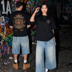 Sagittarius Born to Roam embroidered crest gothic streetwear T-shirt