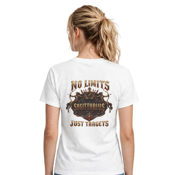 Sagittarius No Limits Just Targets T-Shirt Sagittarius No Limits Just Targets Archer T-shirt back graphic