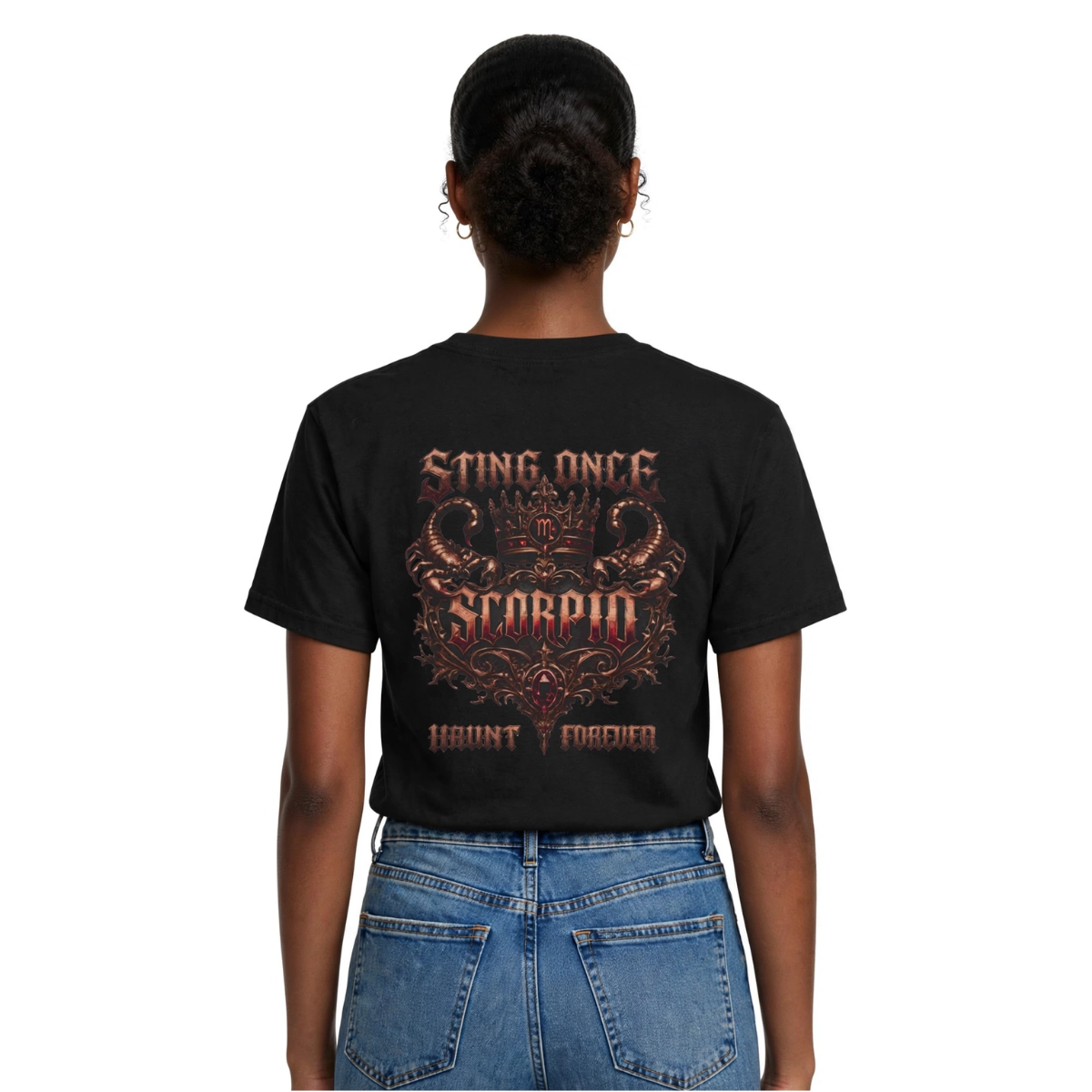 Scorpio Sting Once Haunt Forever Scorpion T-shirt back graphic