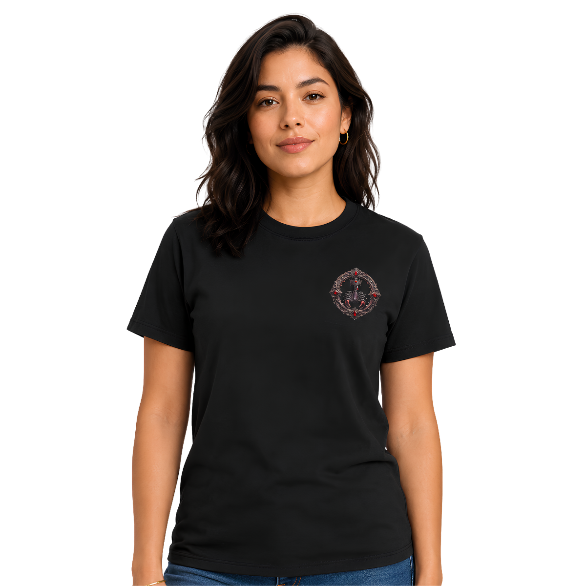 Scorpio Venom Not Victim Zodiac T-Shirt | Essentia Collective Scorpio zodiac T-shirt with premium embroidered Scorpion front crest