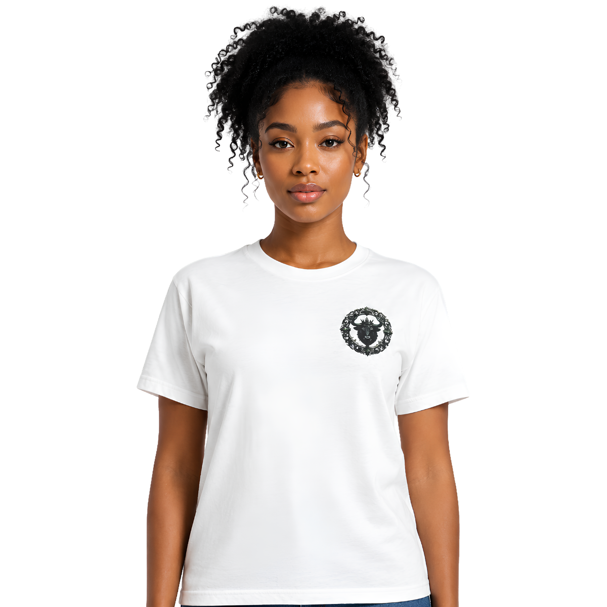 Taurus Rooted Not Rigid Zodiac T-Shirt | Essentia Collective Taurus zodiac T-shirt with premium embroidered Bull front crest