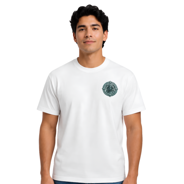 Virgo Pure Not Perfect Zodiac T-Shirt | Essentia Collective Virgo zodiac T-shirt with premium embroidered Virgo front crest