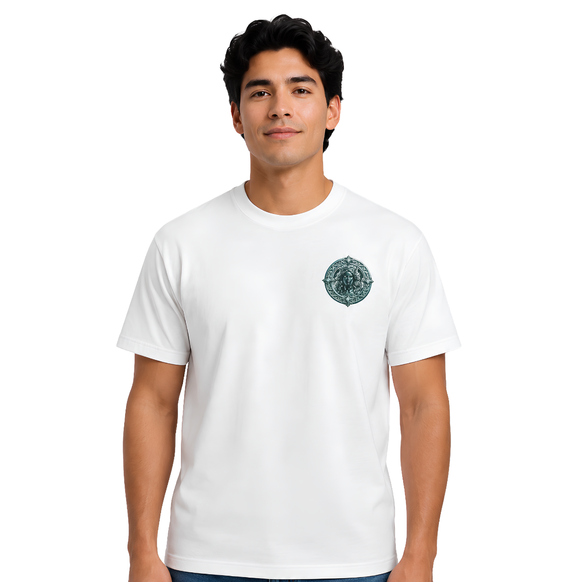 Virgo Pure Not Perfect Zodiac T-Shirt | Essentia Collective Virgo zodiac T-shirt with premium embroidered Virgo front crest