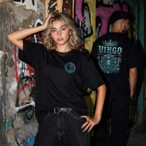 Virgo Pure Not Perfect embroidered crest gothic streetwear T-shirt